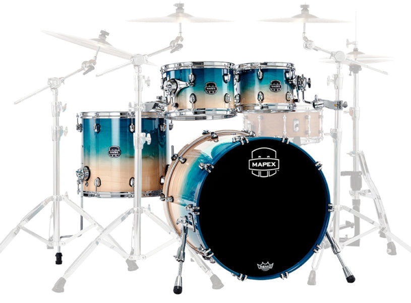 Mapex SR529XUQ Saturn 4 pcs Hybrid (w/o Snare) SHELL PACK - Aqua Fade