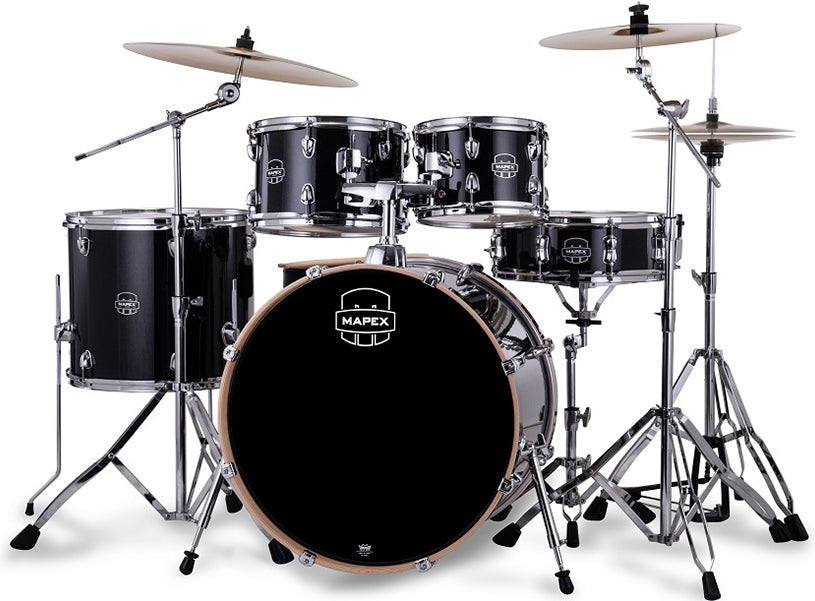 Mapex VE5295FTVH Venus 5 pcs Drum Set w/Hardware & Throne - BlackGalaxy Sparkle