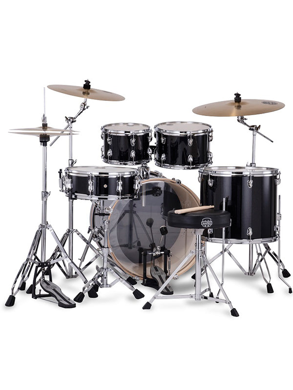 Mapex VE5295FTVH Venus 5 pcs Drum Set w/Hardware & Throne - BlackGalaxy Sparkle