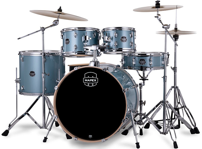 Mapex VE5295FTVJ Venus 5 pcs Drum Set w/Hardware & Throne - Aqua Blue Sparkle