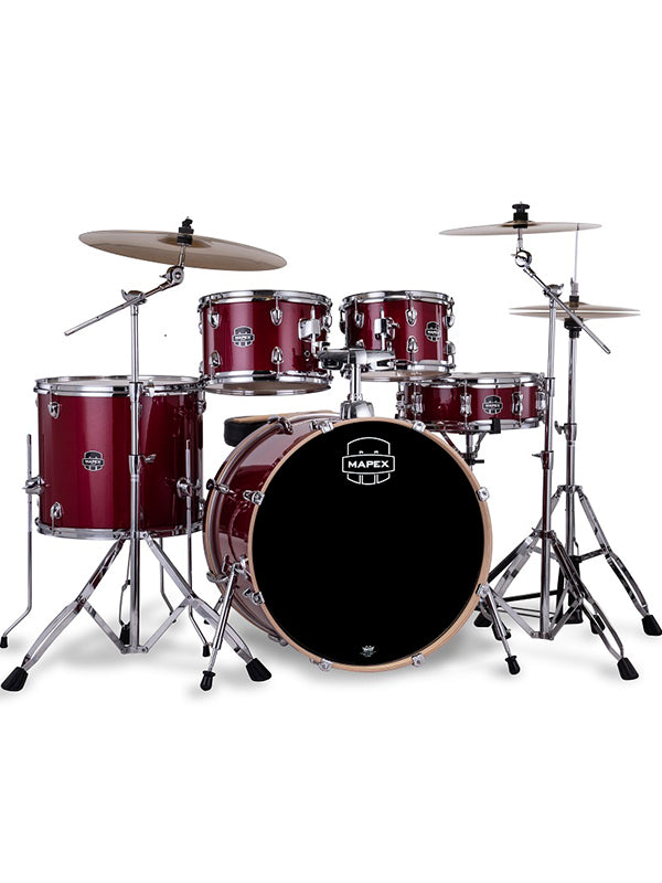 Mapex VE5295FTVM Venus 5 pcs Drum Set w/Hardware & Throne - Crimson Red Sparkle