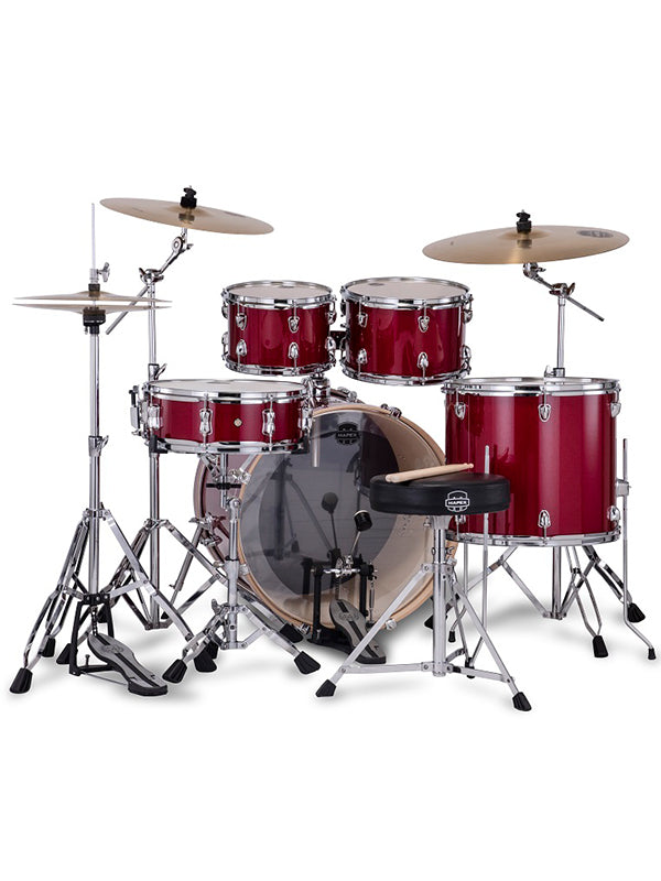 Mapex VE5295FTVM Venus 5 pcs Drum Set w/Hardware & Throne - Crimson Red Sparkle