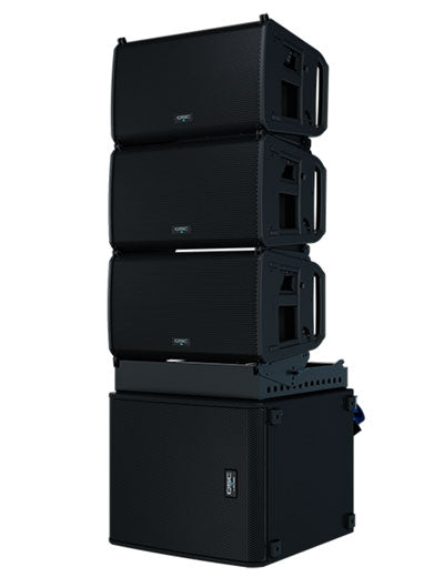 QSC (4) LA112 2,400W 12-inch Active Line Array Speaker System With 2 Array Frames