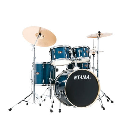 Tama RM52KH5-HLB Rhythm Mate 22" 5pc Drum Set With Hardware & Throne & Pluto Cymbals - Hairline Blue