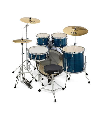 Tama RM50YH5-HLB Rhythm Mate 20" 5pc with Hardware & Throne & Pluto Cymbals - Hairline Blue