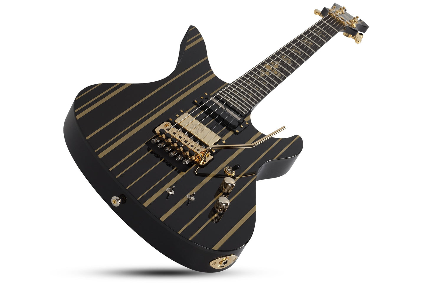 Schecter SYNYSTER GATES CUSTOM-S Electric Guitar - Gloss Black with Gold Pinstripes