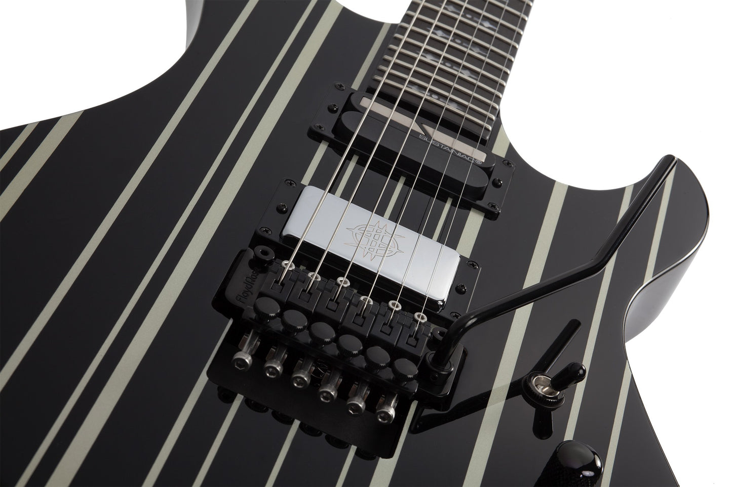 Schecter SYNYSTER GATES CUSTOM-S Electric Guitar - Gloss Black with Silver Pinstripes