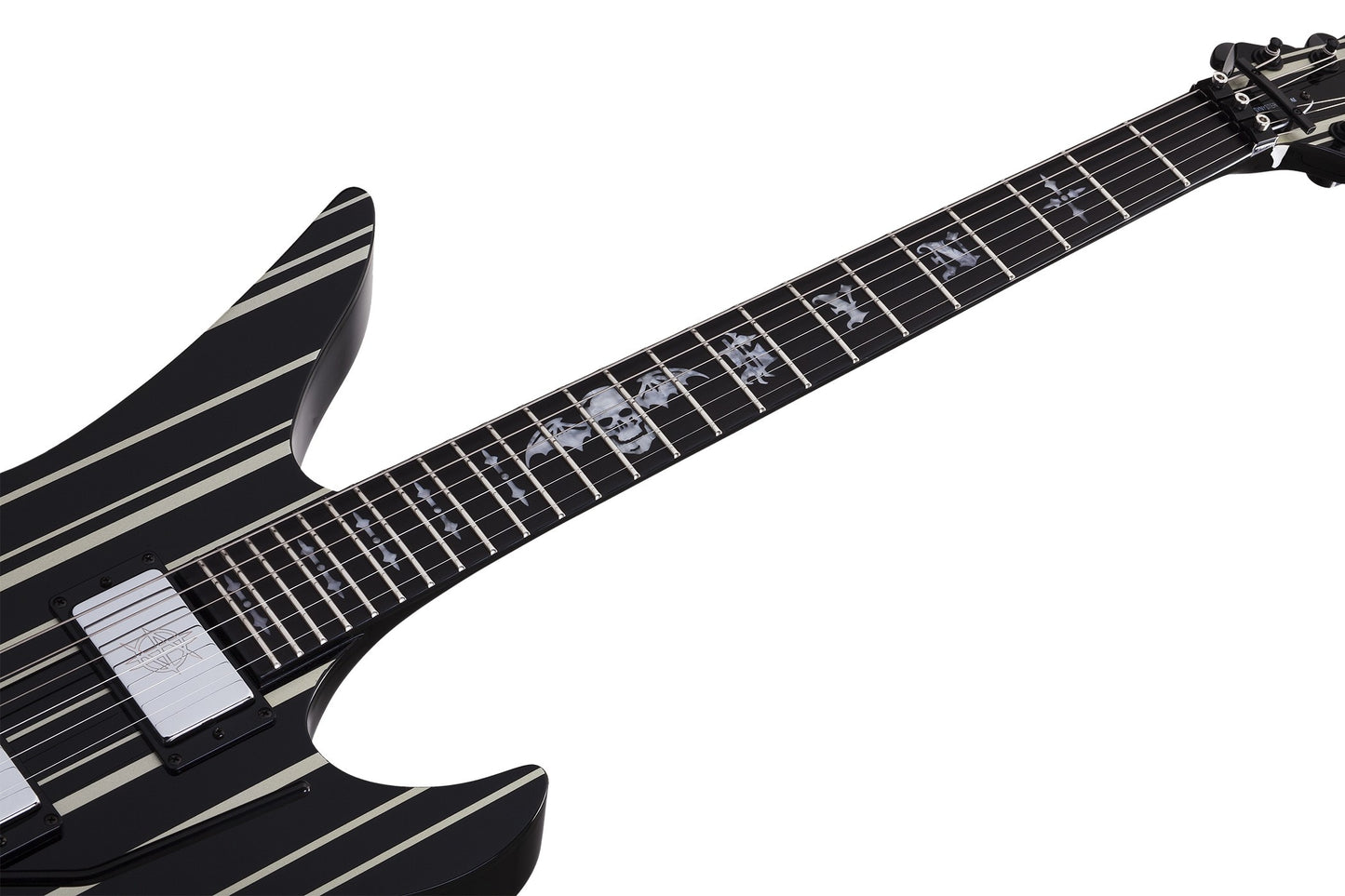Schecter SYNYSTER CUSTOM Electric Guitar - Gloss Black with Silver Pinstripes