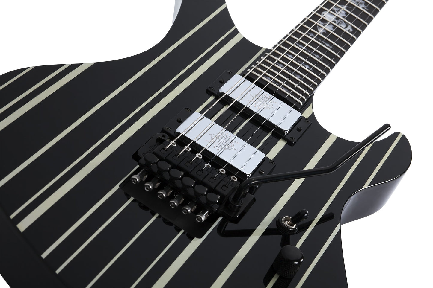 Schecter SYNYSTER CUSTOM Electric Guitar - Gloss Black with Silver Pinstripes