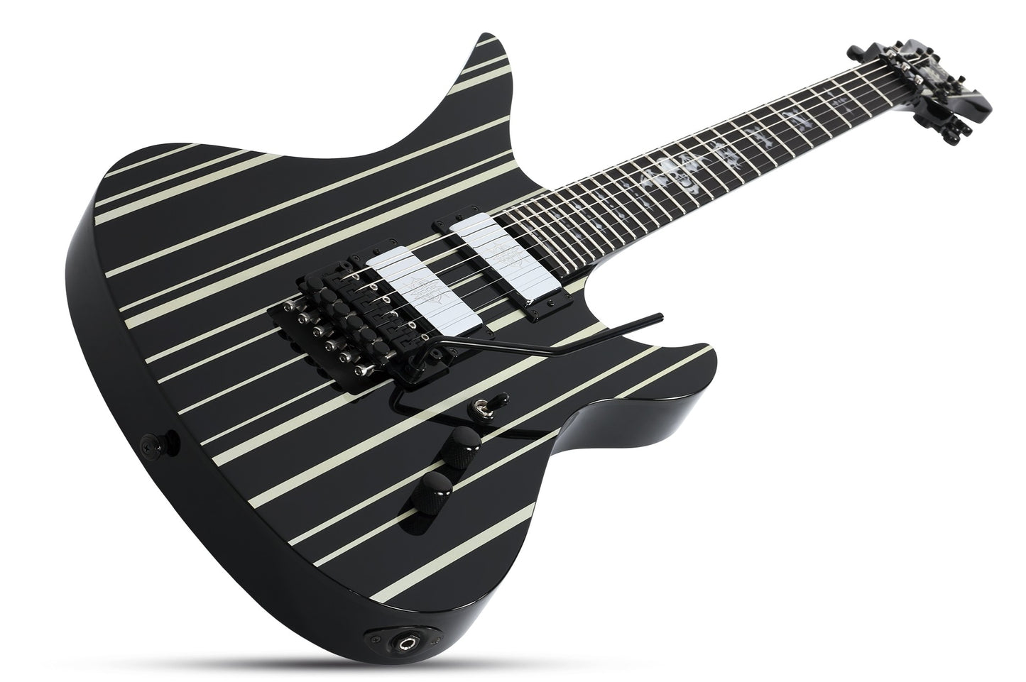 Schecter SYNYSTER CUSTOM Electric Guitar - Gloss Black with Silver Pinstripes