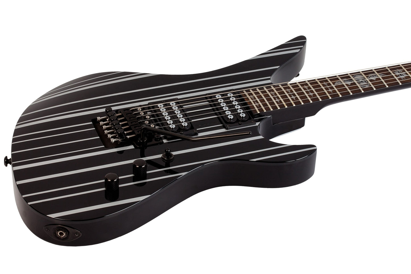 Schecter SYNYSTER STANDARD Electric Guitar - Gloss Black with Silver Pinstripes