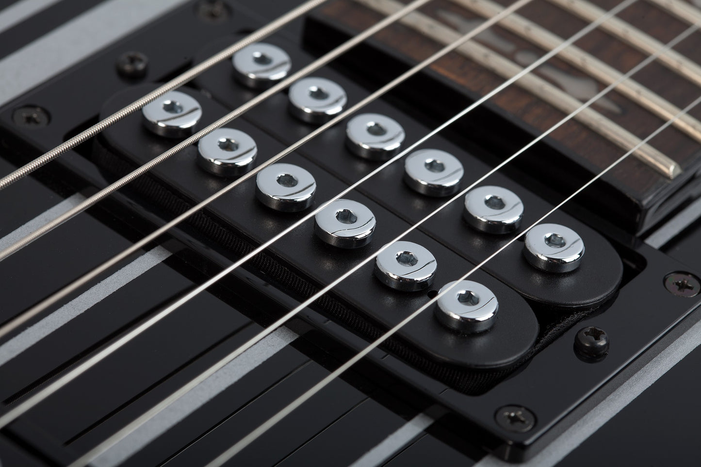 Schecter SYNYSTER STANDARD Electric Guitar - Gloss Black with Silver Pinstripes
