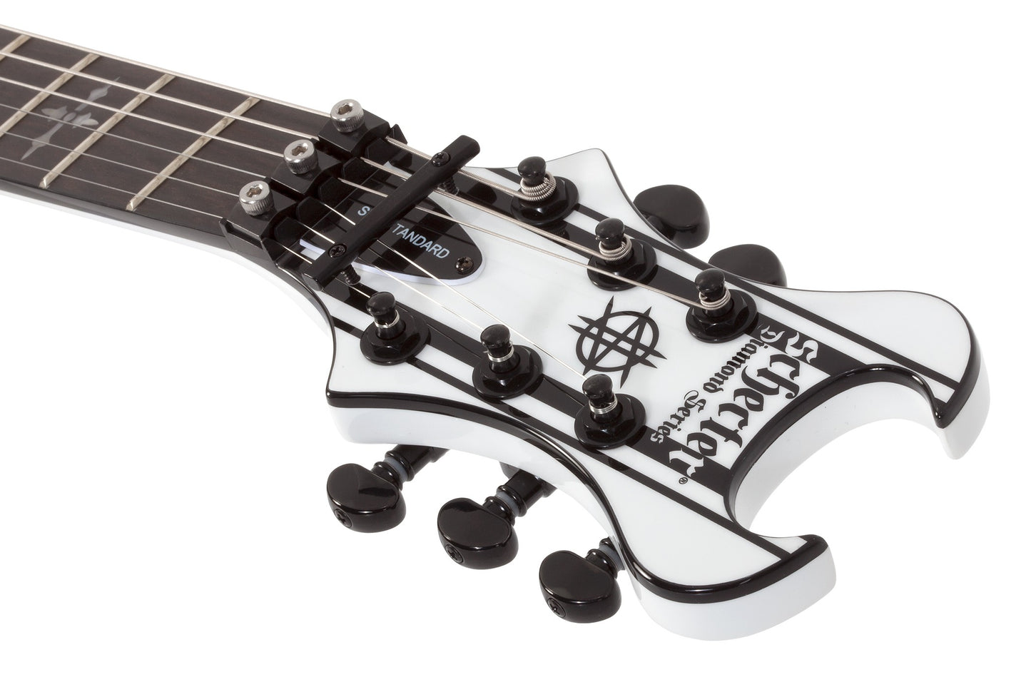 Schecter SYNYSTER STANDARD Electric Guitar - Gloss White with Black Pinstripes