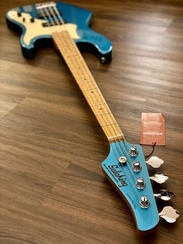 Soloking MJ-1 Roasted Maple Neck Bass Guitar - Lake Placid Blue
