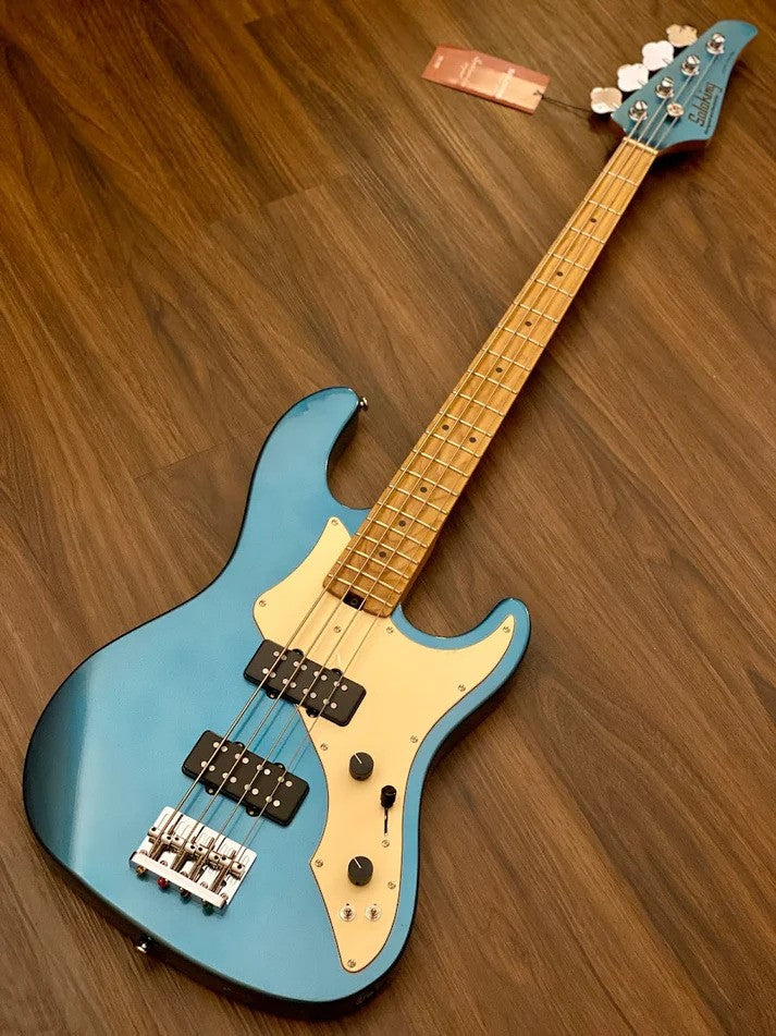 Soloking MJ-1 Roasted Maple Neck Bass Guitar - Lake Placid Blue