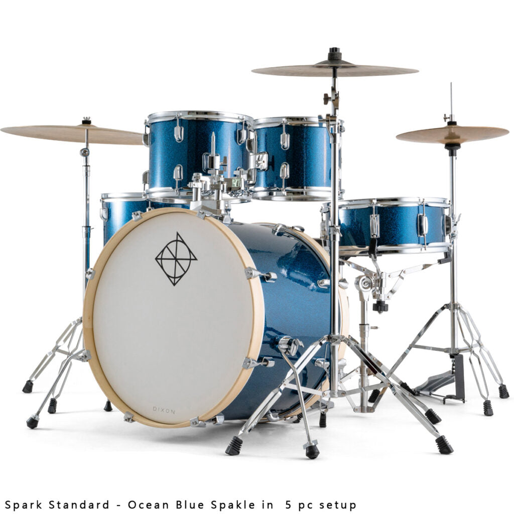 Dixon PODSP522 BOBS 5Pc Acoustic Drum Kit With Hardware - Ocean Blue Sparkle