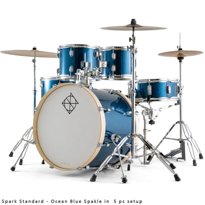 Dixon PODSP522 BOBS 5Pc Acoustic Drum Kit With Hardware - Ocean Blue Sparkle