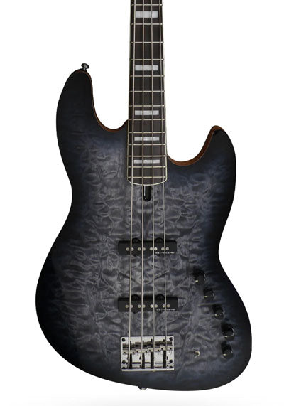 Sire Marcus Miller V9 2nd Generation 4 String Electric Bass Guitar | Swamp Ash Transparent Black