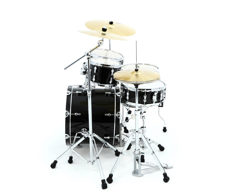 Sonor AQX Studio 5-piece Complete Drum Set - Black Midnight Sparkle With Hardware & Cymbals