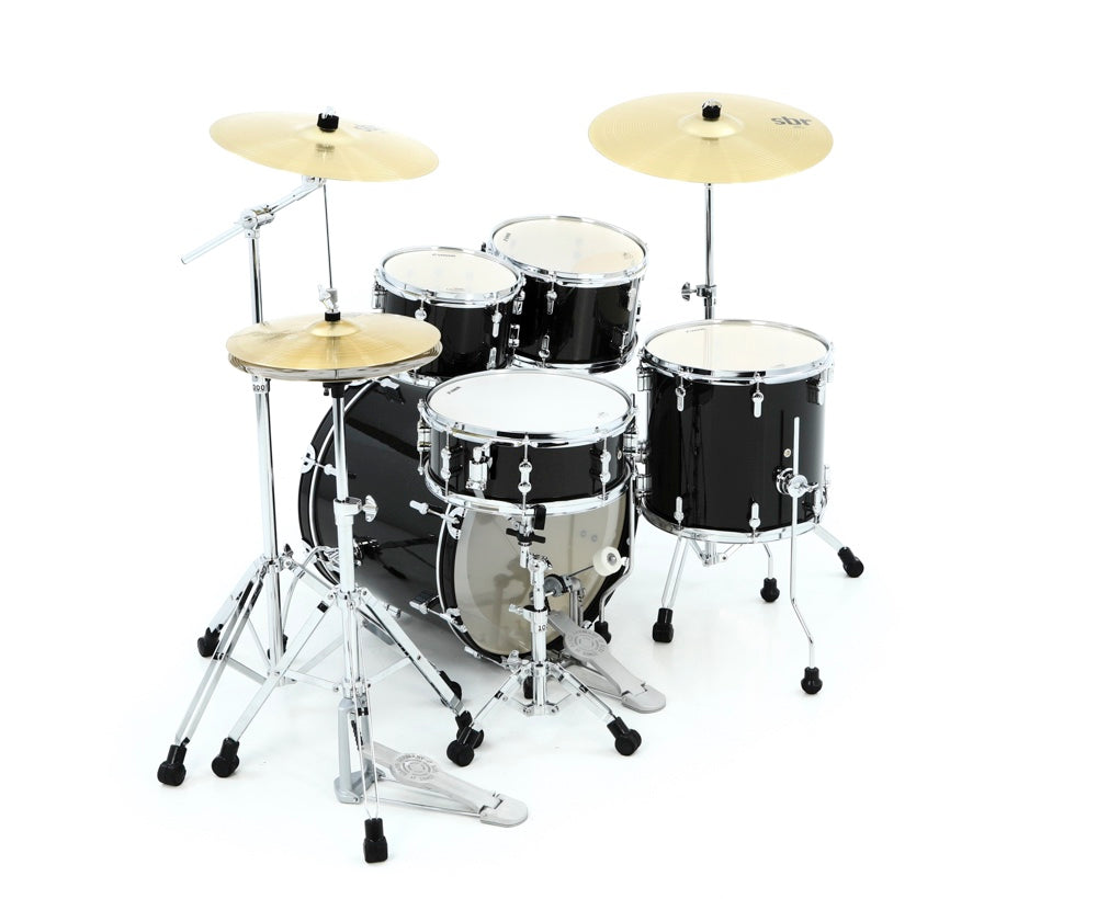 Sonor AQX Studio 5-piece Complete Drum Set - Black Midnight Sparkle With Hardware & Cymbals