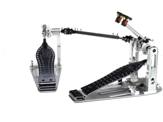 DW DWCPMCD2XF MCD Machined Chain Drive Double Bass Drum Pedal with Extended Footboard - Polished