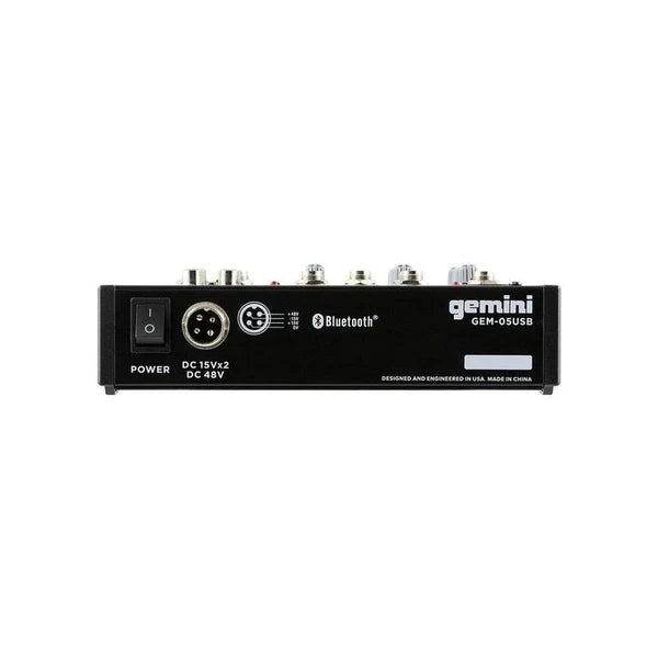 Gemini Audio GEM-05USB Compact 5 Channel Bluetooth Mixer