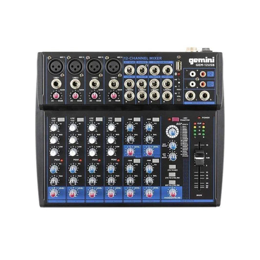 Gemini Audio GEM-12USB E-12 Channel USB Mixer With Bluetooth