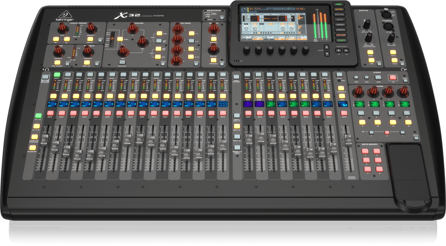 Behringer X32 40Input Digital Mixing Console With S32 32Channel Stage I/O Box