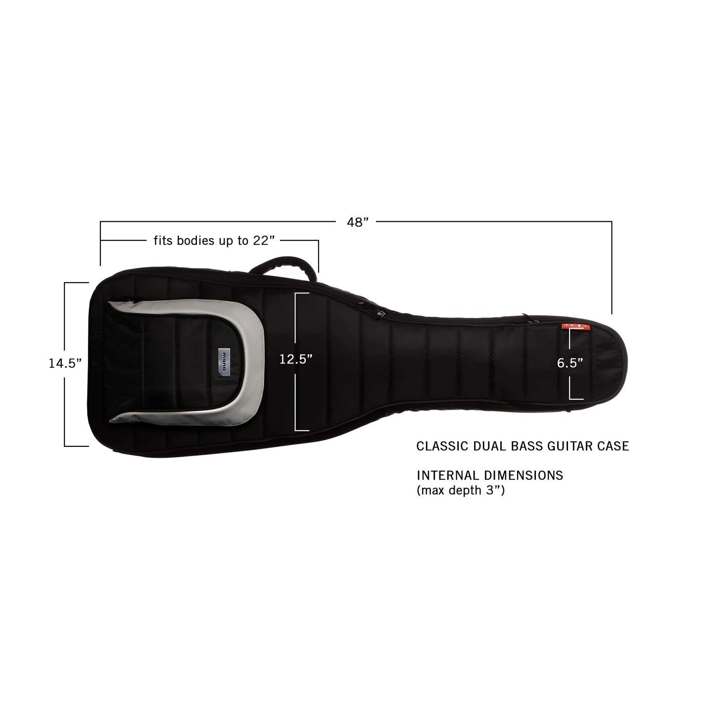 MONO M80-2B-BLK Classic Dual Bass Guitar Case — Jet Black