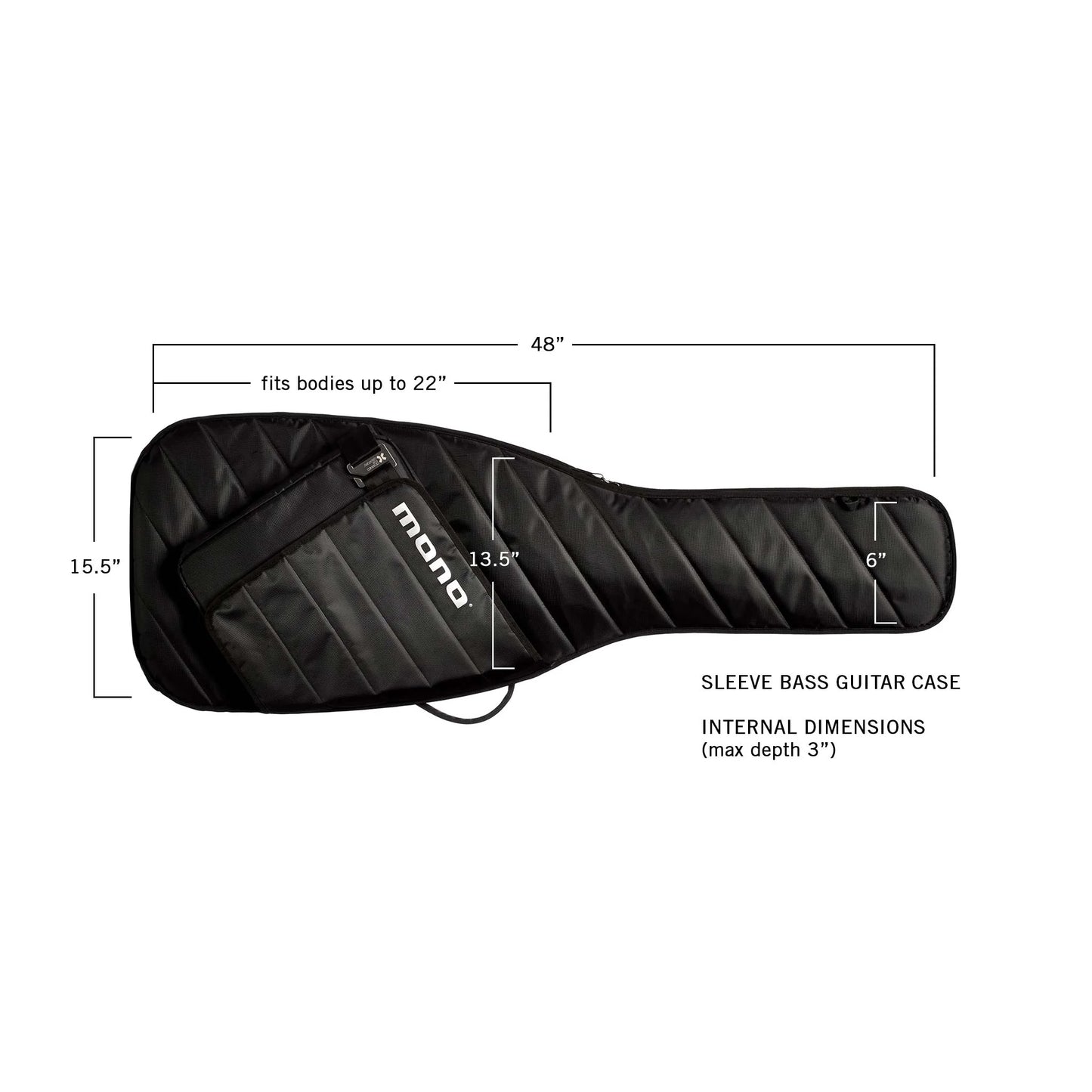 MONO M80-SEB-BLK Sleeve Bass Guitar Case — Jet Black