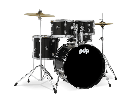 PDP PDCE2215KTIB Center Stage 5-piece Complete Drum Set with Cymbals - Iridescent Black Sparkle