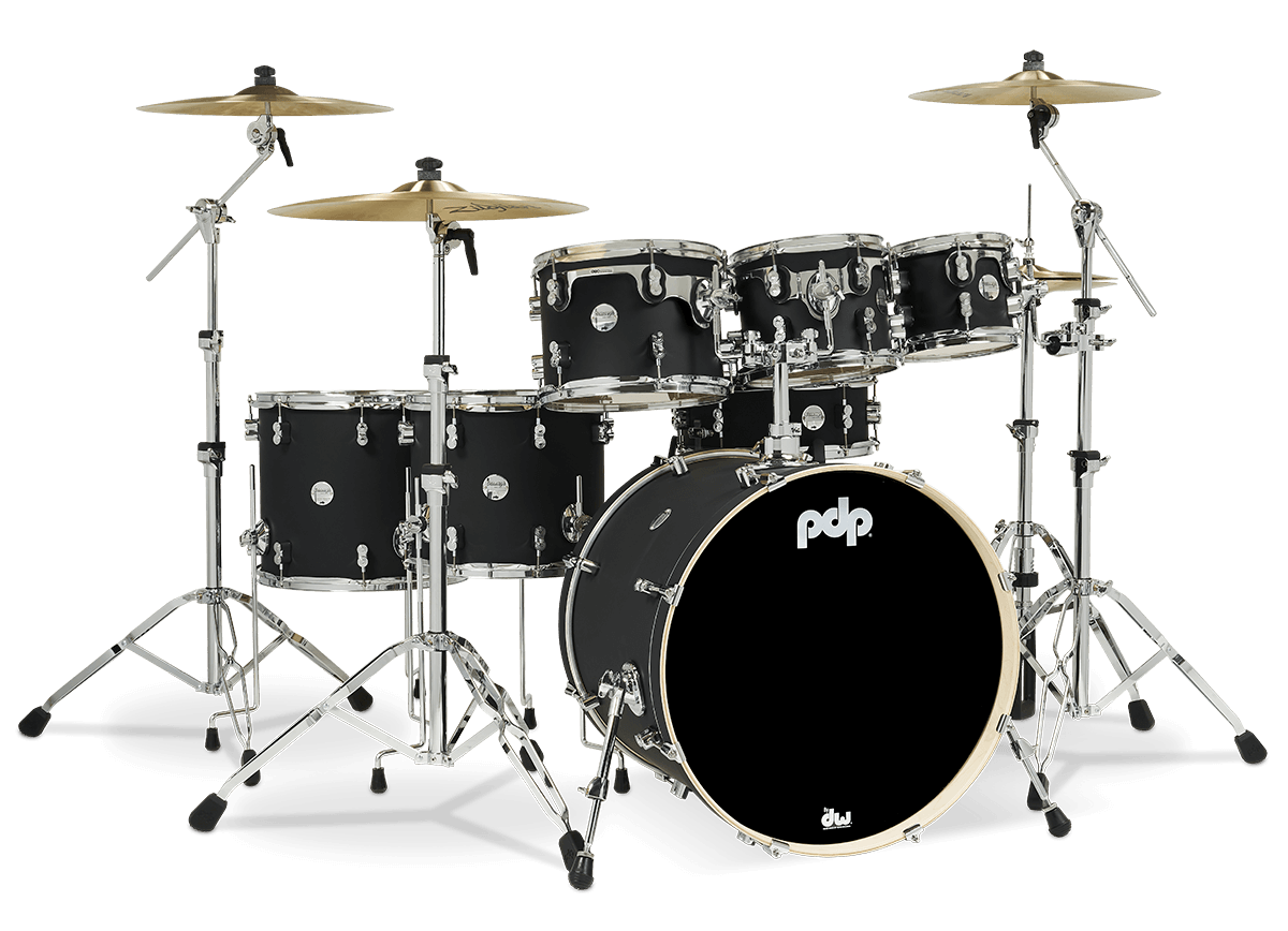 PDP PDCM2217SB Concept Maple Shell Pack 7-Piece Satin Black