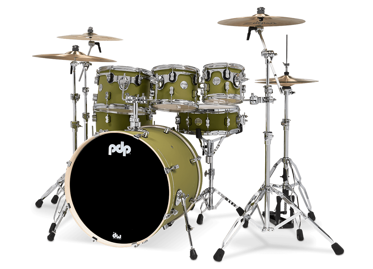 PDP PDCM2217SO Concept Maple Shell Pack 7-piece Satin Olive