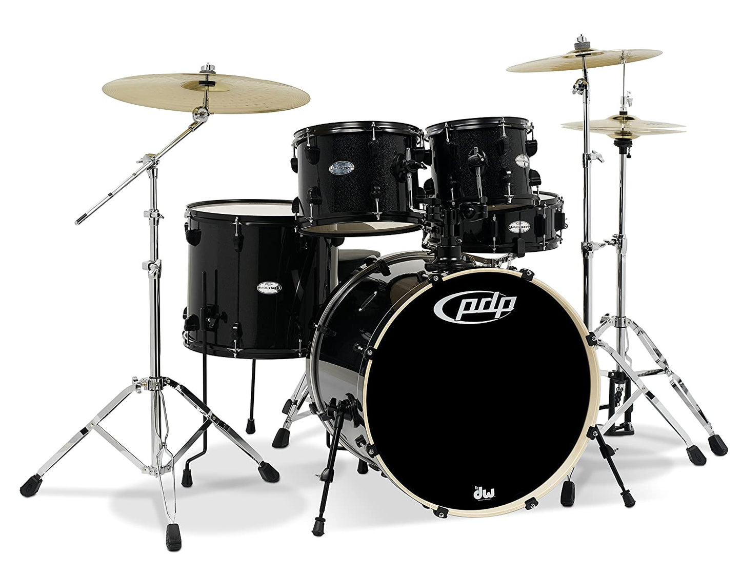 PDP PDMA2015BC8 Mainstage Series 5 Piece Acoustic Drum 20 Inch Bass Drum with Hardware Black