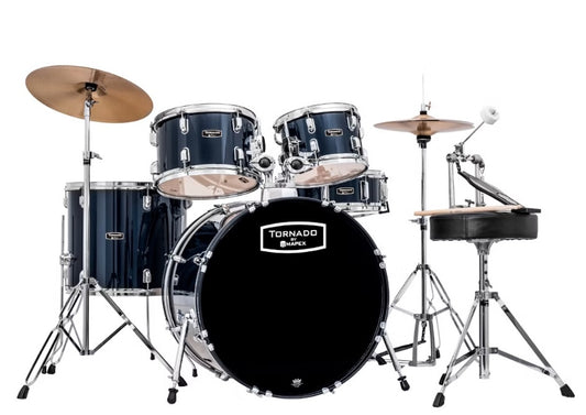 Mapex Tornado 5 pcs Drum Set w/Hardware Throne & Cymbals -Royal Blue TND5294FTCYB